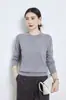 Capa Base Tejida de Lana Merino Pulóver de Color Sólido Top de Cuello Redondo Otoño e Invierno Suéter Interior Cálido para Mujer Lana Fina