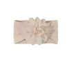 Nuevo accesorio para el cabello infantil transfronterizo europeo y americano: Diadema ancha suave de jacquard floral de nailon grande para bebés y niños pequeños para proteger la fontanela