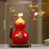 Gran Adorno con Forma de Calabaza con Esmalte y Cerámica Craquelada, un Regalo para Amigos, Líderes, Inauguración de Casa o Apertura de Negocio