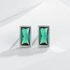 Aretes de Plata S925 para Mujer Aretes Cuadrados Joyería Dopamina Moda Geométrica Popular Aretes Cuadrados Simples con Diamantes