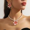 Conjunto Colar e Brincos Geométricos de Metal Transfronteiriço Europeu e Americano Design de Moda Nicho Gola Joias Simples Senso de Alta Qualidade Feminino