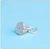 Dos Mundos Feliz S999 Plata Pura Semilla de Loto Colgante de Loto Accesorios Cuerda Trenzada DIY Pulsera con Cuentas Colgante