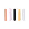 Tubo de perfume cilíndrico de aleación de zinc de alta gama, 10 ml, portátil; botella de perfume cosmético de aluminio; botella de recarga para viajes