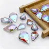 Venda quente transfronteiriça folha de bordo pingente de cristal de furo único acessórios de joias DIY pingente de decoração de sapato material de pingente conta com furo de borda facetada