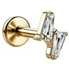 Aleación de Titanio F136 Trébol de Cuatro Hojas Circonita Tachuela para Cartílago de la Oreja Dibujos Animados Titanio Puro G23 Rosca Interna Joyería para Piercing Corporal