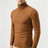 Otoño/Invierno 2026 Comercio Transfronterizo Exportación Men's Suéter de Cuello Alto para Hombre Moda Europea y Americana Color Sólido Pulóver Capa Base Ropa de Punto Suéter