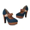 AliExpress comércio exterior sola grossa tamanho grande 40-43 sapatos femininos mesa d'água salto alto velcro sapatos de documentário