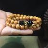 Pulsera de sándalo verde estilo retro doble capa 8mm joyería para hombres y mujeres rosario estilo nacional budista al por mayor
