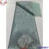 Tecido de Malha Floral Lantejoujado Pesado com Contas Tecido de Renda com Lantejoulas para Noivas