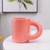 Caneca de cerâmica com alça grossa, estilo japonês, cor sólida, copo de leite, xícara de café criativa, simples, copo de cerâmica para escritório