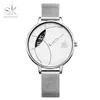 SHENGKE SHENGKE SK0091 Reloj de mujer con correa de malla creativa de moda de otoño Reloj sencillo para mujer