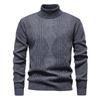 Suéter Grueso de Lana con Forro para Hombre, Otoño e Invierno 2025, Casual, Cuello Alto, Tejido Cálido, Suéter para Hombre de Mediana Edad, Camiseta Base