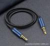Cabo de Áudio Macho-Macho de 3,5 mm, Cabo de Áudio para Microfone de Karaokê de Celular de 4 Seções para Transmissão ao Vivo, para Conectar Microfone de Placa de Som e Acompanhamento