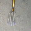 Harpoon Cabeça de Aço Inoxidável Vintage Terno Comercial Vintage Cabeça de Aço Inoxidável Haste Telescópica Garfo Rã-Touro Super Duro Estilo Chinês