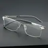Nuevo Estilo Caliente Casual de Negocios Montura para Miopía Hombres Montura Metálica Retro Montura de Gafas Ópticas Ultraligeras de Media Montura Venta al por Mayor