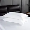Funda de almohada específica para hotel, Funda de almohada blanca pura de 40 hilos para hotel, Funda de almohada de algodón puro, Pieza individual, Venta directa de fábrica, Disponible para venta al por mayor y personalización