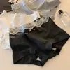 Pantaletas de Algodón de Fibra Larga de Xinjiang Antibacterianas 10A, Algodón Puro, Entrepierna Extendida, Ribete de Encaje, Pantaletas Ajustadas al Cadera para Mujer