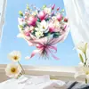 2026 Estilo Europeo y Americano Tema Floral Espejo de Plástico Resistente a la Humedad Pegatinas de Pared Adecuadas para la Decoración de la Sala de Estar y el Espacio del Hogar