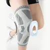 Rodillera Deportiva Tejida Rodillera Presurizada con Resorte Rodillera de Resorte de Nylon y Silicona Rodillera para Montar en Bicicleta Montañismo Correr