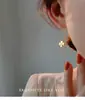 Estilo Coreano Estilo Fresco Pequeno Nicho Aço Titânio Dourado Trevo de Quatro Folhas Fio de Orelha Feminino Pérola Dourada Brinco Pendente Feminino Brinco de Pino Aço Inoxidável Antidescoloração