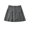 Otoño Temprano Nueva Moda Europea y Americana para Mujer Color Sólido Bolsillo Falso Falda Slim de Cintura Alta Falda S11877