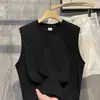 Camiseta de baixo um pouco solta top sem mangas nicho simples algodão puro colete de basquete camiseta meninos bonito combina com tudo base