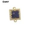 WT-P1993 Exquisito Color Cuadrado Pequeño Colgante Conector Biselado de Circonita Pulsera Collar Accesorios Hechos a Mano DIY