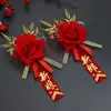 Ramillete de Boda, Juego Completo de Artículos de Boda, Novios Nuevos, Ramillete de Alta Gama, Flores Familiares de Boda, Damas de Honor y Padrinos