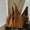Bolsa Tote de Ombro Único para Mulheres, Grande Capacidade, Estilo Japonês, Multi-Bolsos, Bolsa Transversal, Bolsa Casual Enrugada Lavada para Mulheres, Mamães, Viagem