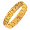 Pulseira magnética retro de moda popular com impressão a laser, fileira dupla, ornamentos de mão para casal removíveis, em estoque, atacado