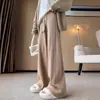 Pantalones de Punto Anchos con Cordón, Patrón Retorcido Vintage Nuevo para Mujer, Otoño/Invierno 2026, Pantalones Largos hasta el Suelo para Mujer