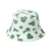 Gorro de Invierno Moda para Mujer Lindo Felpa Cálido Redondo para Cara Adecuado Sombrero Cubeta Amor Imitación Piel de Conejo Sombrero de Pescador Estilo Coreano para Mujer