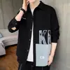 Chamarra tipo camisa de estilo japonés, moderna, patchwork casual de estudiante de Hong Kong, marca de moda única de manga larga para hombre, diseñada para primavera y otoño