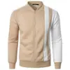 Nuevo suéter casual con cremallera, cuello alto de color contrastante para hombre, chaqueta casual, cárdigan casual para hombre