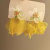 Coreia do Sul Dongdaemun Balão de Amor Colorido com Esmalte Orelha de Cachorro Fivela Brincos Doces Coração de Menina Brincos Texturizados