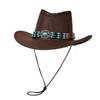 Sombrero Vaquero Occidental para Hombre y Mujer Primavera Verano y Otoño Viajes al Aire Libre Fotografía Sombrilla Sombrero de Jinete Sombrero Jazz de Gran Jinete de Xizang