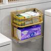 Nuevo Soporte de Almacenamiento para Caja de Pañuelos de Baño Cesta Montada en la Pared sin Perforaciones Caja para Colocar Papel Higiénico Soporte para Rollo de Papel de Baño