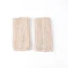 Polainas de tricô listradas de lã femininas, mangas para as pernas caneladas espessadas de outono e inverno, adequadas para usar em camadas com leggings