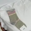 IOULOR - Nuevos calcetines a rayas con rizos, calcetines sin hueso a juego con el color del viento para niñas, calcetines Joker Zhuji, venta al por mayor
