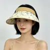 Novo Estilo Chapéu Viseira de Seda Gelo para Mulheres, Chapéu de Sol de Verão Moda Plissado de Aba Larga, Chapéu Versátil Tendência Proteção Solar para Ciclismo