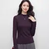 Camiseta Base Feminina Lenzing Tencel Lã Misturada 2026 Nova Outono/Inverno Slim Fit Gola Alta Meio Manga