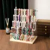 Suporte Exibidor de Pulseiras em Acrílico Multicamadas e Madeira Maciça, Rack de Armazenamento de Pulseiras, Suporte de Exibição para Transmissão ao Vivo em Lojas de Joias, Atacado de Fabricante