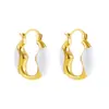 Venta Caliente Pendientes de Mujer Irregulares Escarchados en Forma de U con Gota de Aceite Diseño Retro Pendientes de Alta Calidad