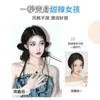 Trenzas para Peluca de Mujer, Cola de Caballo, Estilo Y2K Realista, Trenzas de Boxeadora, Cabello Trenzado, Estilo de Celebridad de Internet, Doble Cola de Caballo con Lazo