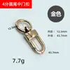 Llavero de aleación de zinc Accesorios de hardware para bolsos Gancho para joyería Hebilla Hebilla de clip de perro Hebilla de anillo de bloqueo Llavero Cola redonda Hebilla de cierre de puerta central