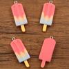 5 colores 15 * 42 mm resina diy pequeños accesorios degradado paleta grande encanto colgante joyería colgante