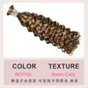 Extensiones de Cabello Europeas y Americanas con Cabello Humano Largo y Rizado, Adecuadas para Permanentes y Teñido, Extensiones Completas de Cabello Humano Real en Varios Colores