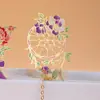 Marcador de Página Metálico Série Mini Flor Criativa Latão com Borla Estilo Chinês Clássico em Estoque Estilo Fofo