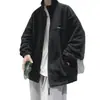 Chaqueta de Polar Versátil de Color Sólido para Otoño para Hombre, Cardigan Casual Cómodo, Elegante y Holgado Estilo Coreano para Hombres Jóvenes