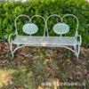 Cadeira Infantil Decorativa Europeia de Ferro de Chão para Pátio Suporte de Flores de Exterior Varanda Dobrável Encosto Banco Suporte para Vaso de Flores